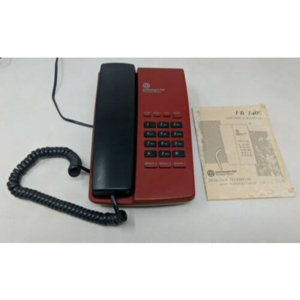 Southwestern Bell Freedom Phone FB 1400 Designer Colorful Retro Red Black VTG
